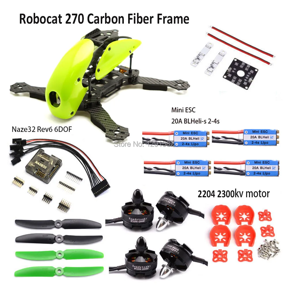 Рамка для квадрокоптера Robocat 270 F3 Flight Control Acro MT2204 2300kv Motor 12A Simonk / BLHeli ESC 5030 Prop|kit