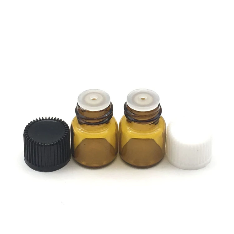 1ml Amber With Mix 5 шт. 1 мл 2 мл 3 мл 5 мл мини Янтарная жидкая стеклянная бутылка с отверстием редуктора и крышкой маленькие флаконы для эфирных масел - Цвет: 1ml Amber With Mix