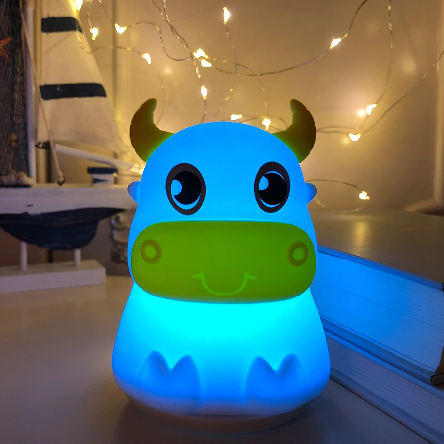 Милый ночной Светильник Trance Cow для детей лампа спальни OX светодиодный ночник