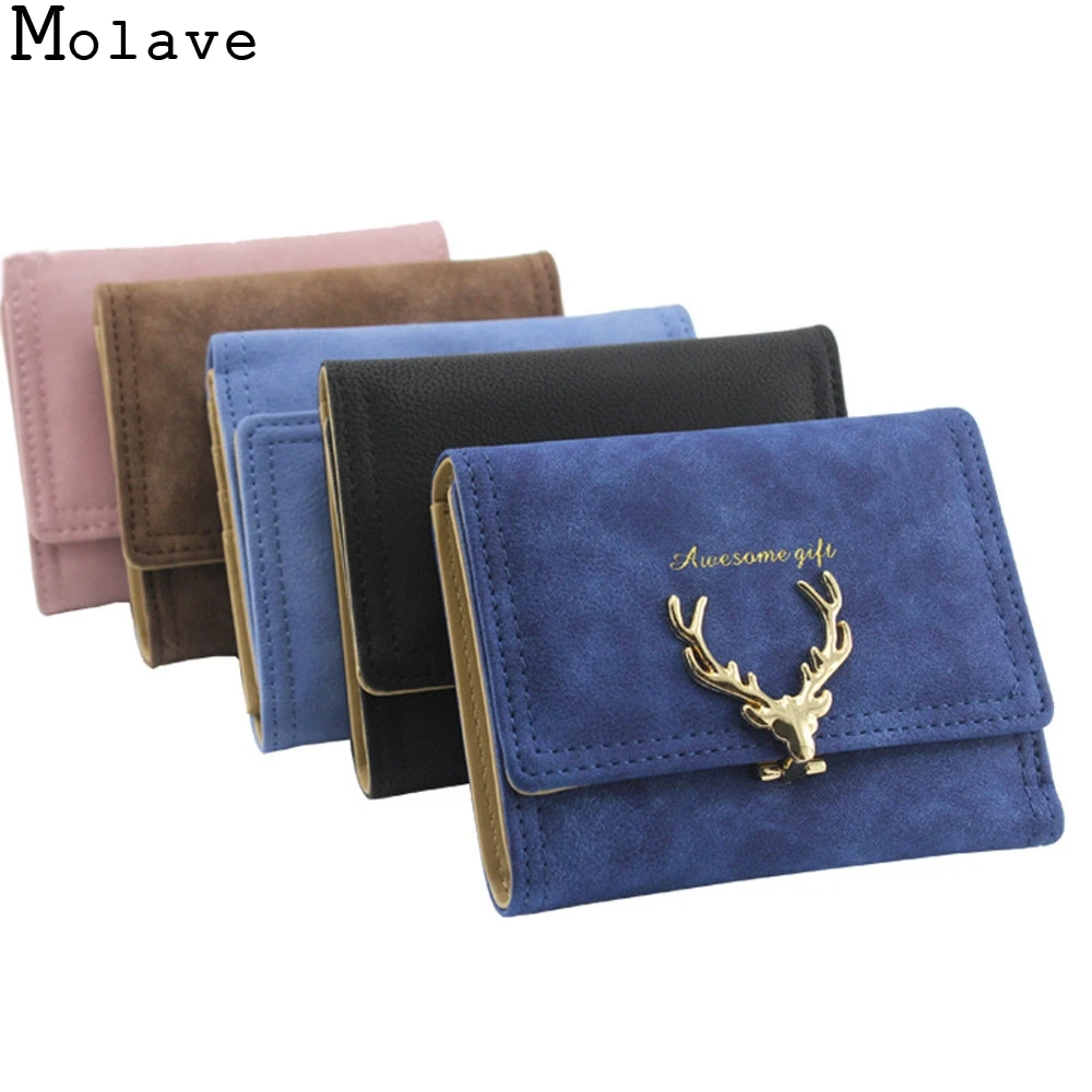 MOLAVE 2017 Mulheres do desenhador Embreagem Curto Natal Alces Fivela Titular Cartao Carteira Saco Bolsa Da Oct20|bolsa carteira|mulheres