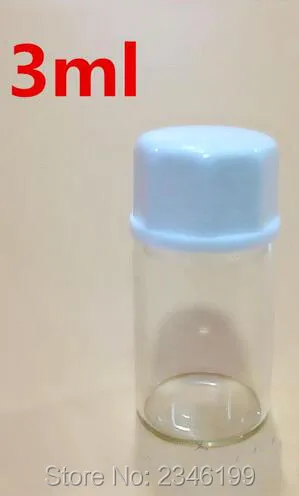 Бутылка для эфирного масла 3 мл прозрачная и коричневая с белой крышкой