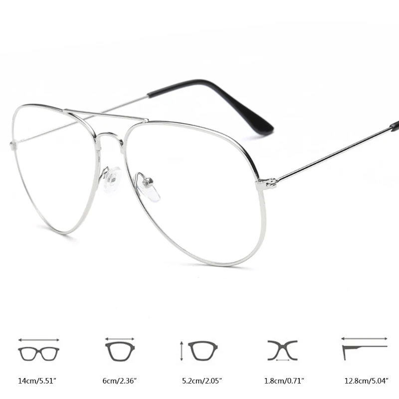 

Classic Men Women Clear Lens Glasses Clear Metal Spectacle Frame Optics Myopia Eyeglasses Lunette Femme Glossy Black Gold Silver