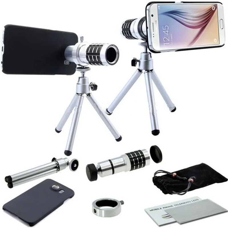 Новинка 2017 года телефон Объективы для фотокамер Комплект 12x зум оптический