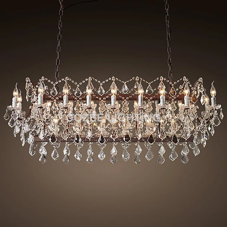 Винтажная Черная Металлическая Свеча люстры освещение Современная хрустальная