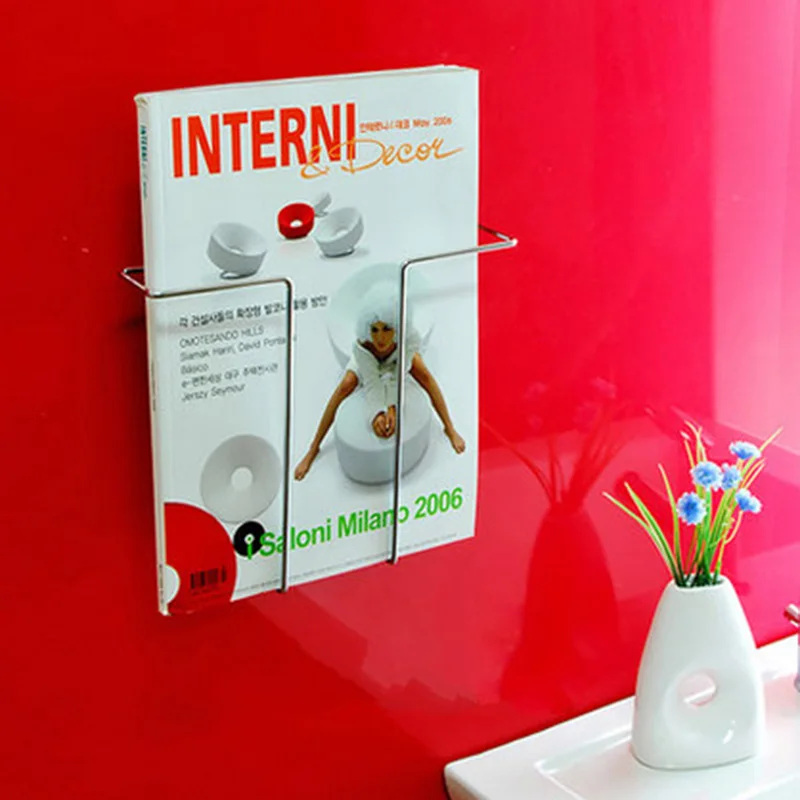 Настенный стеллаж для магазинов из нержавеющей стали серебристый креативный