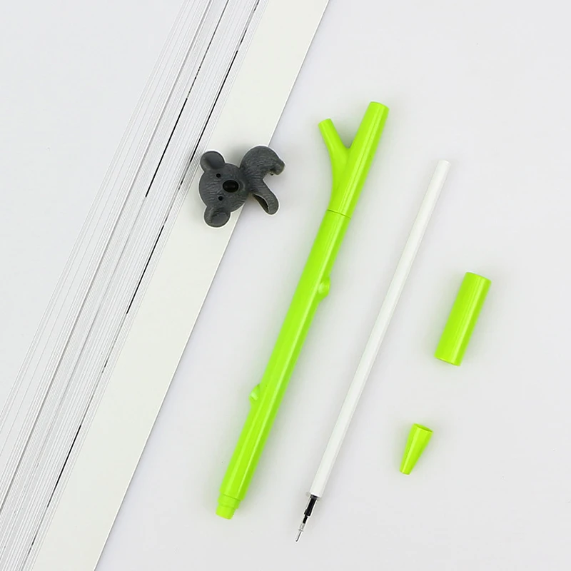 

3 pcs/lot Kawaii Cartoon Koala Ballpoint Pen Cute Animal Gel Ink Pen 0.5mm Black Pens Student Supplies Stationery