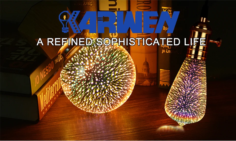 KARWEN 3D Светодиодная лампа Эдисона E27 220 В винтажное украшение праздничное освещение A60 ST64 G80 G95 Новинка Рождественская лампа Lamparas Bombillas