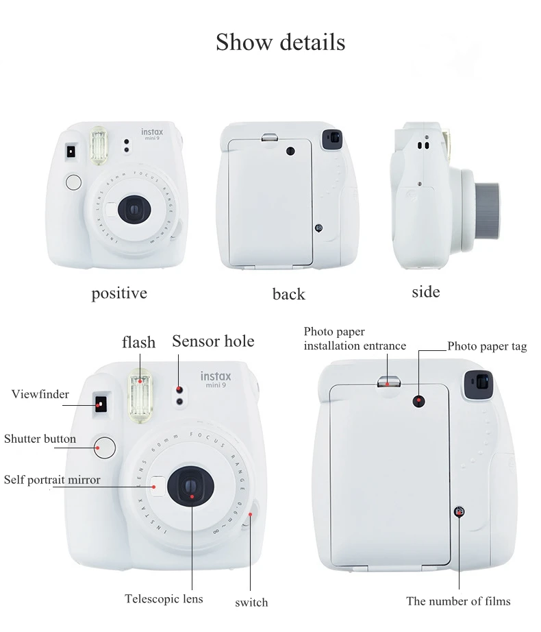Instax mini9 фотокамера, фотопринтер, фазовый аппарат, mini8 обновление, мини карманный принтер ручной фотопринтер
