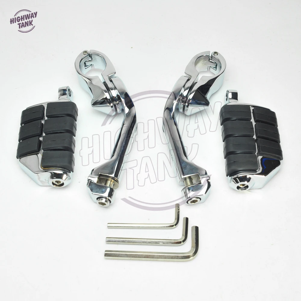 Универсальная мотоциклетная подножка с длинным углом 32 мм хромированная защита