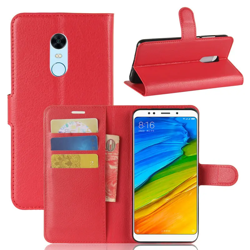 Роскошный кожаный чехол книжка для Xiaomi Redmi 5 Plus 16 ГБ 32 64 телефона бумажник с