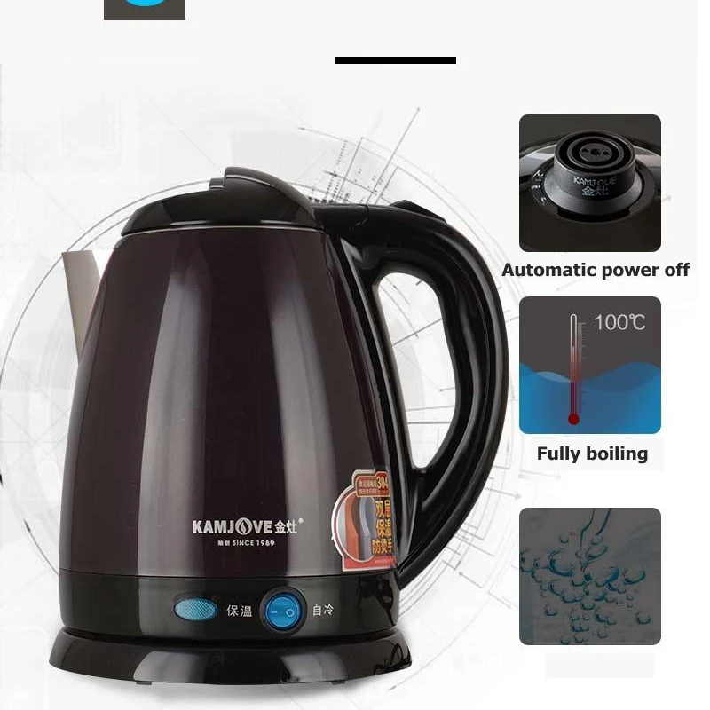 

stainless steel High power electric kettle Heat preservation electric teapot automatic power off double kettle