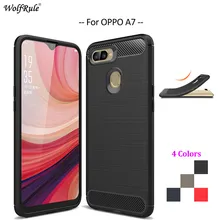 Carbon Fiber Phone Case For OPPO A7 Case Soft TPU Back Cover For OPPO A7 Rugged Protective Phone Bumper Cases Funda 6.2