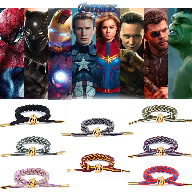 Marvel, Мстители, очаровательный плетеный кожаный браслет, железный человек, Капитан Америка, Человек-паук, тканые браслеты и браслеты для женщин и мужчин