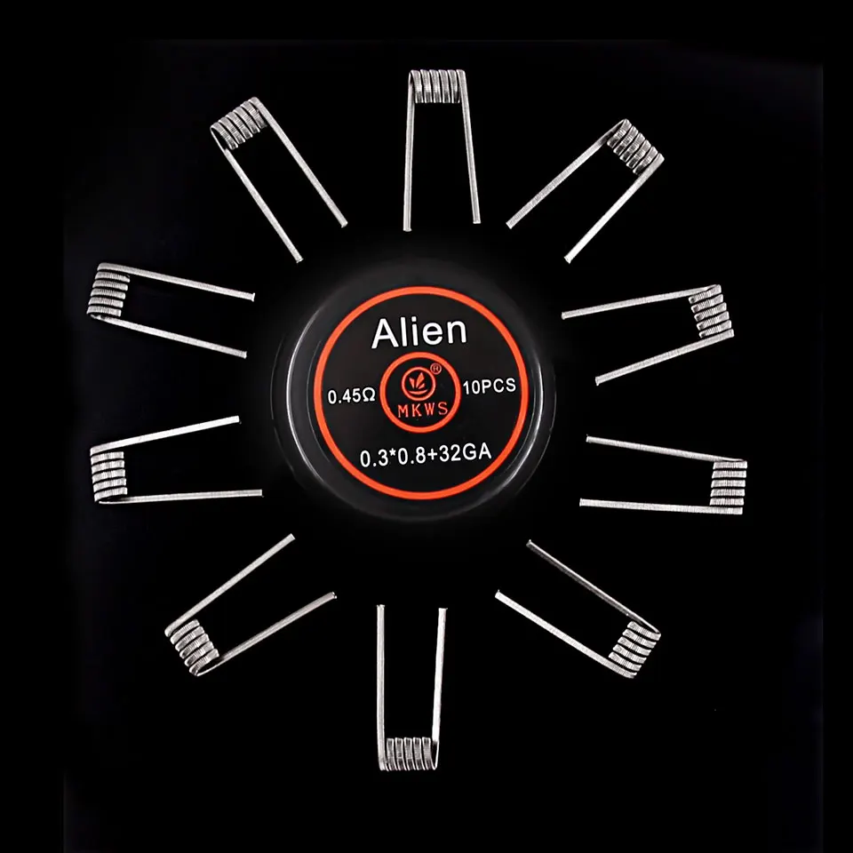 10 шт. Alien clapton ss316L NI80 A1 готовые катушки для электронных сигарет RBA RDA RTA vape Танк для vape инопланетянин нагревательный провод