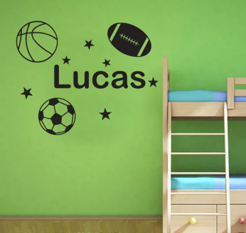 DIY персонализированный именной мальчиков наклейки для украшения комнаты