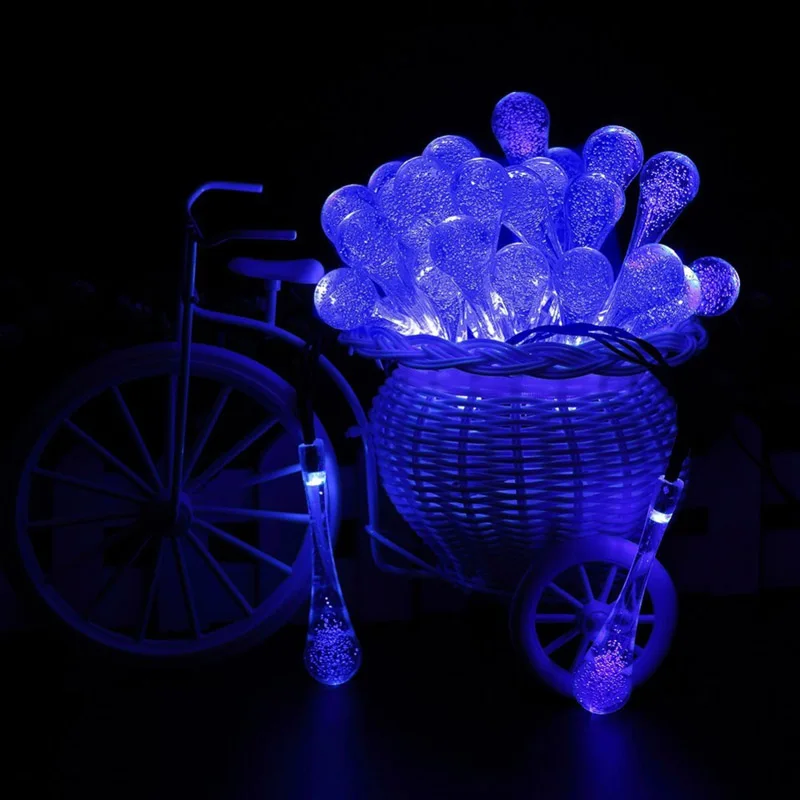 

New New 20 LED Solar Powered Water Drop String Lights LED Fairy Light Wedding Christmas Party Festival Outdoor Indoor Decor NE