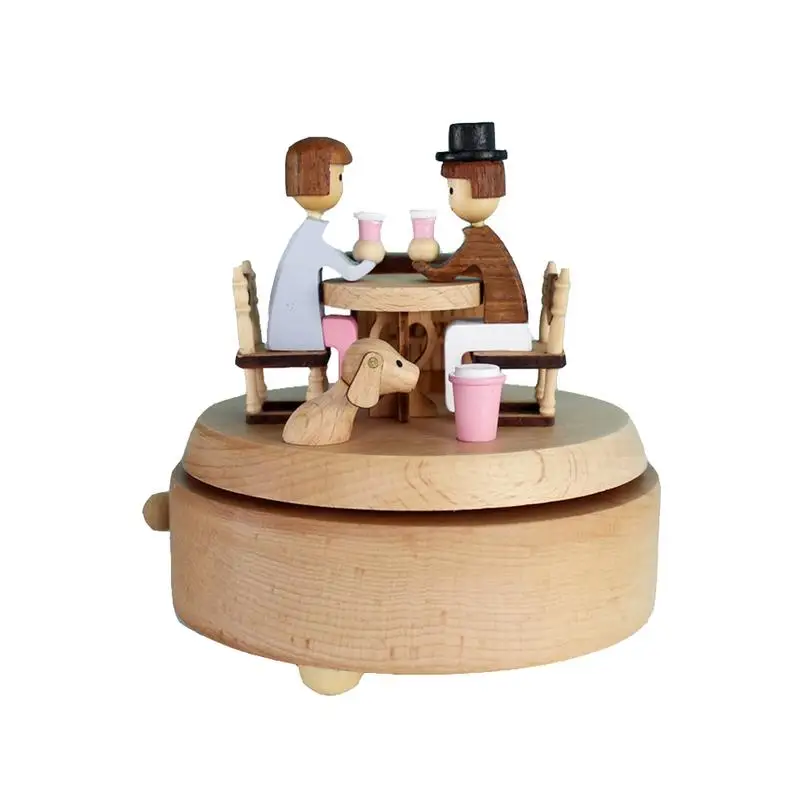 Kawaii Zakka карусель музыкальные коробки деревянная музыкальная шкатулка деревянные