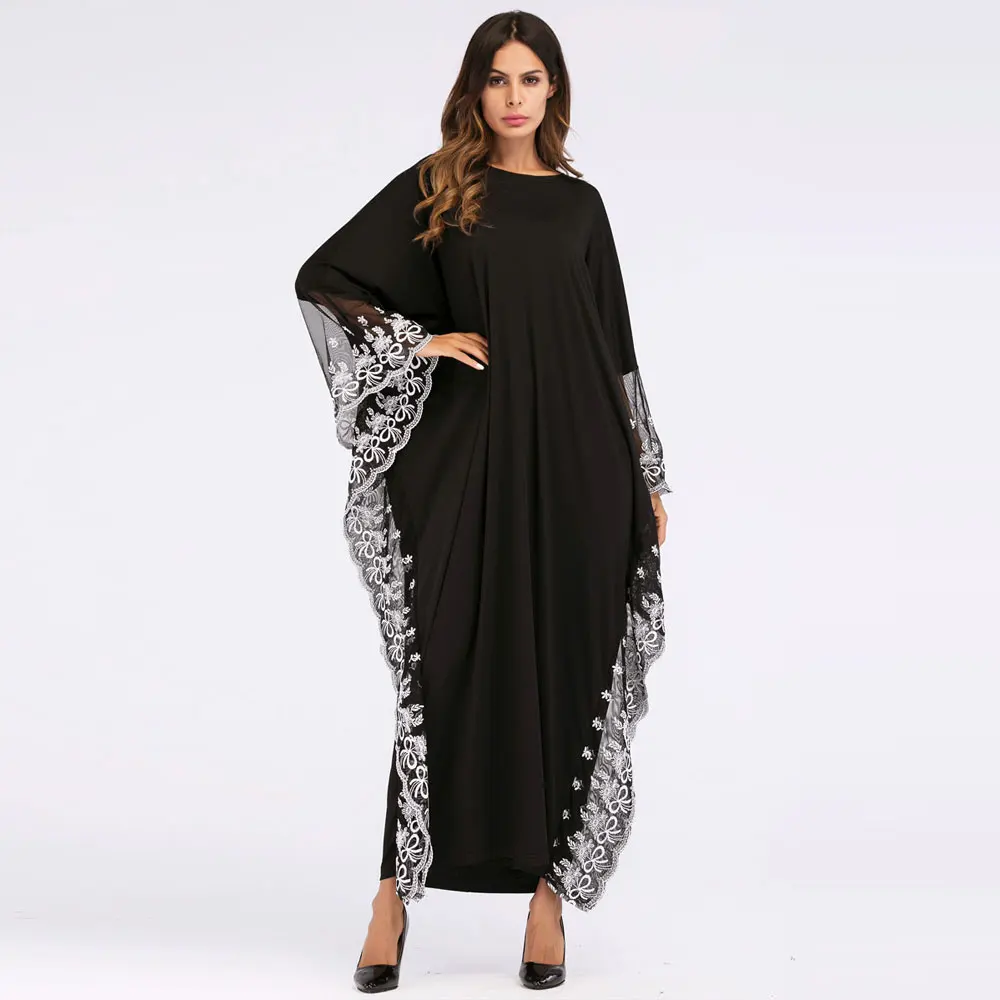 New Fashion Adult lace embroidered Loose Robe Dress Muslim Turkish Dubai Abaya Musulman Arab Worship Service | Тематическая одежда