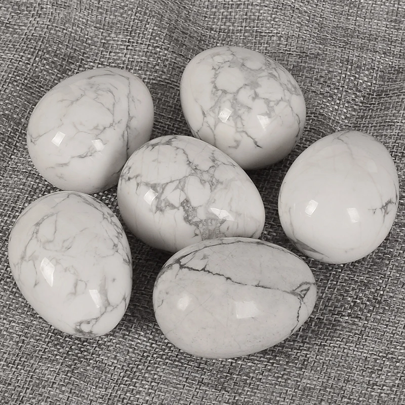 1 шт. Яни яйцо Undrilled натуральный белый Howlite Бен Ва мяч 45x30 мм яйцо иони для упражнений Кегеля Кристалл Исцеление Рейки Бен Ва шары