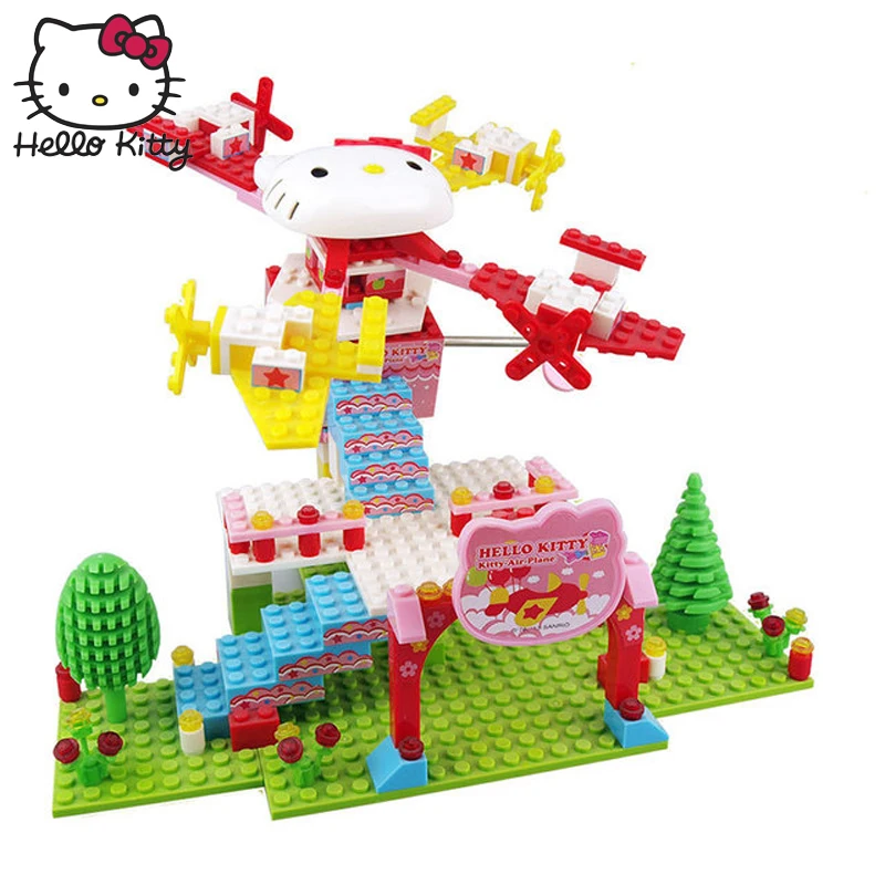 Hello kitty мини-блок парк развлечений кирпичные строительные блоки игрушки для детей