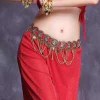 women belly dance accessories waist belt belly chain jewelry body chain with chain swags rhinestone medallion metal coins belt