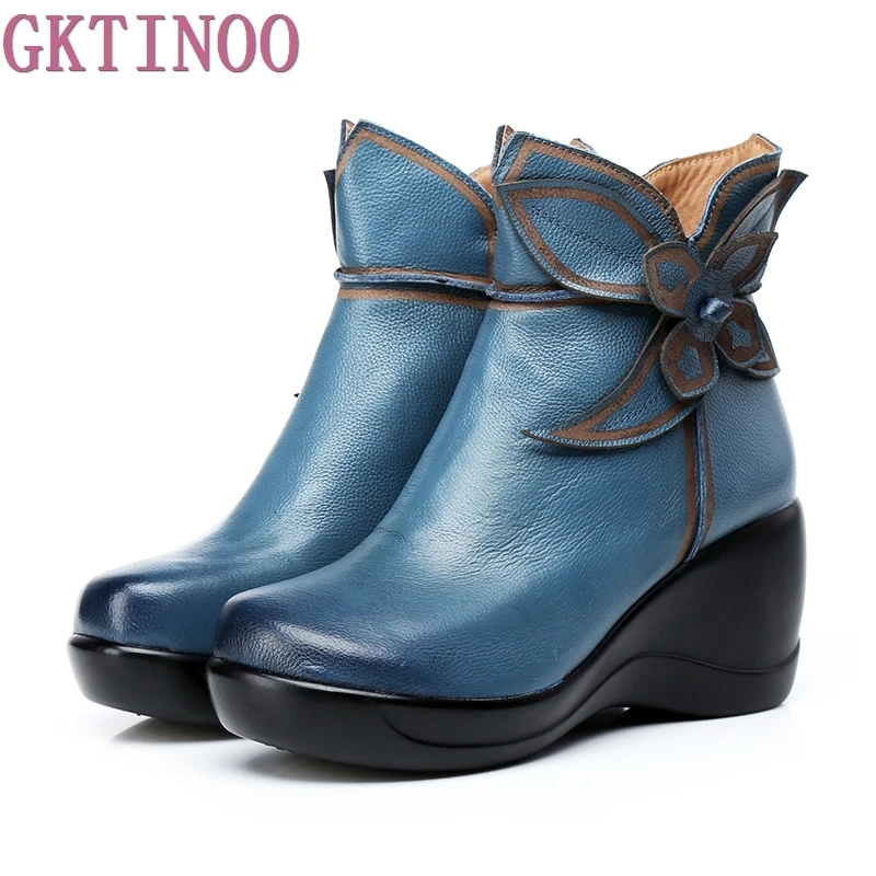 Осенне-зимняя модная обувь из натуральной кожи женские ботинки повседневные