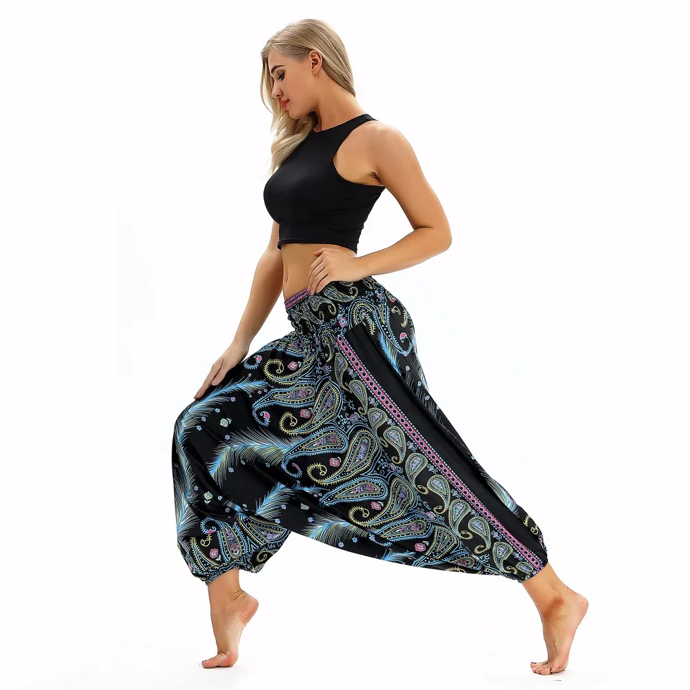 JIGERJOGER летние пляжные yoga Плавание мешковатые охватывает 3D с высокой талией yoga Штаны свободные Фонари Брюки Гарем Lounge шаровары TLL034