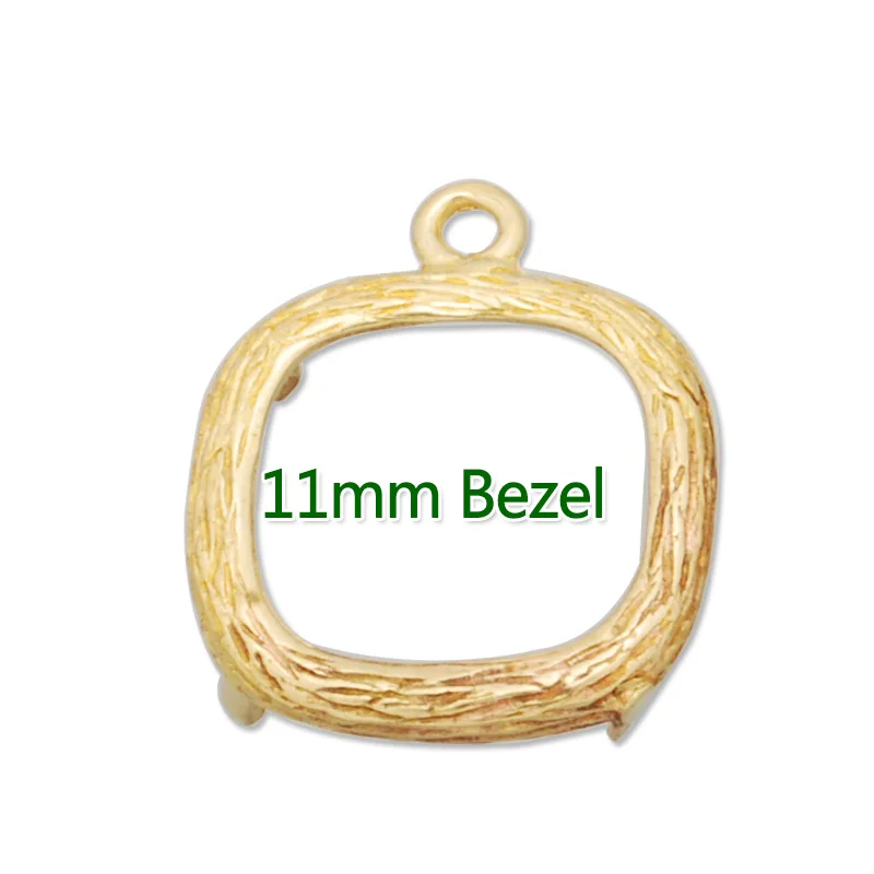 Новое поступление необработанная латунная подвеска квадратная рамка 11*11 мм