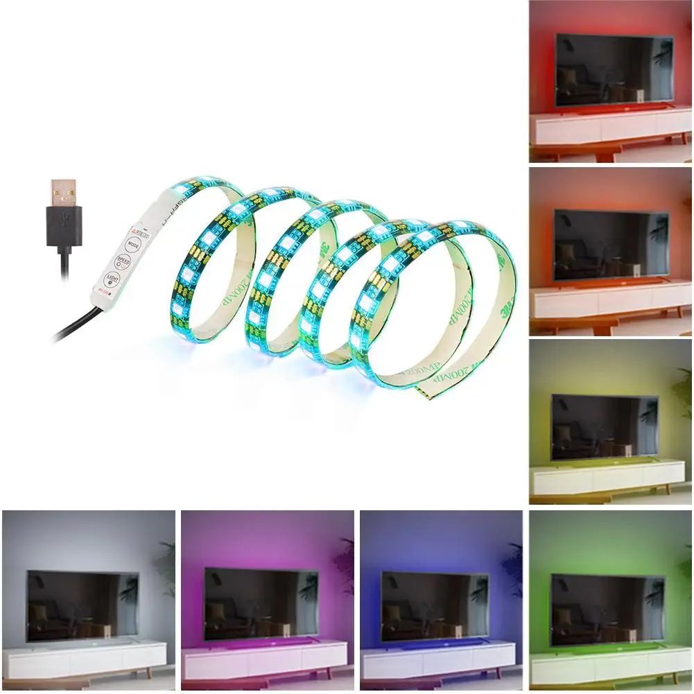 Светодиодная лента для задней панели 60 светодиодных ламп USB Power RGB многоцветные