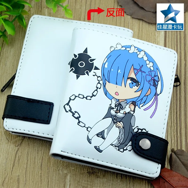 Аниме Бумажник re zero kara hajimeru isekai seikatsu кошельки ПУ мультфильм белый Rem короткий кошелек AB413