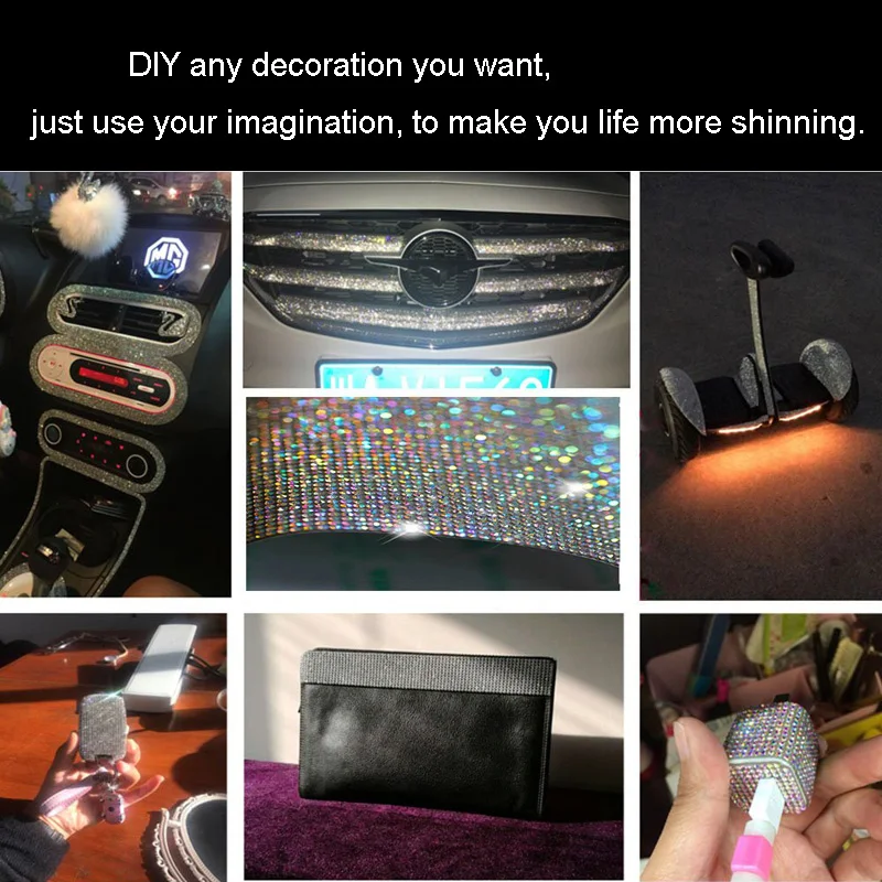 DIY стикер для украшения автомобиля, блестящие хрустальные стразы, стикер для автомобиля s для номерного знака, рамка, эмблема, дверная ручка, внутренняя приборная панель