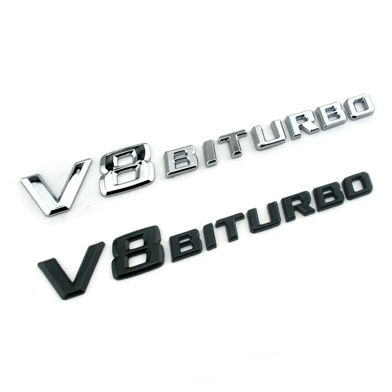 V8 V12 Biturbo эмблема значок наклейка 3D Автомобильная логотип для Benz BMW VW Hyundai Mazda Opel Skoda