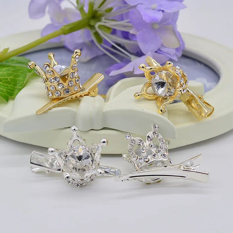 Вечерние блестящие заколки принцессы для волос с короной со стразами девочек