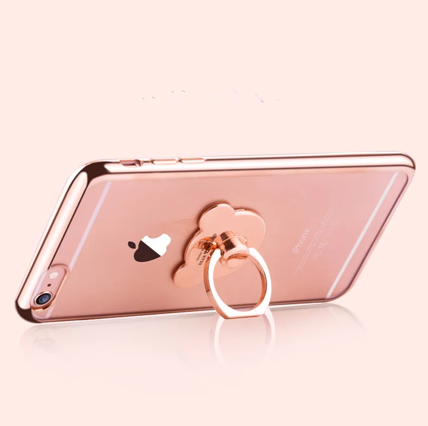 Чехол для iPhone Xs Max 7 8 Plus 3D из мягкого ТПУ с кольцом-держателем в виде медведя