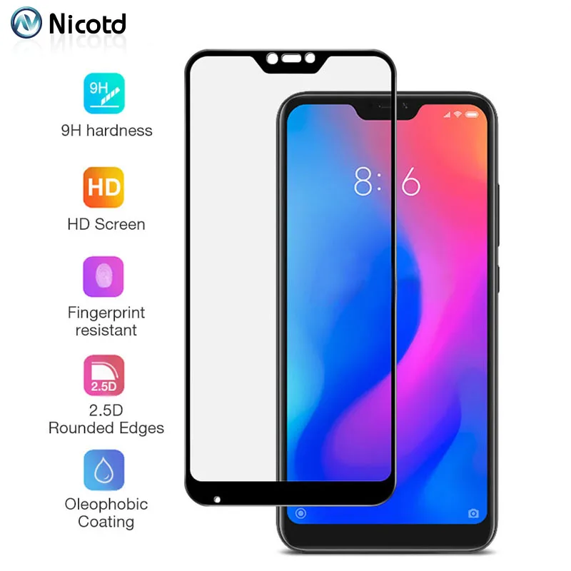 Закаленное стекло с полным покрытием для Xiaomi A2 lite Защита экрана redmi Note 5 pro Xiomi Redmi 6
