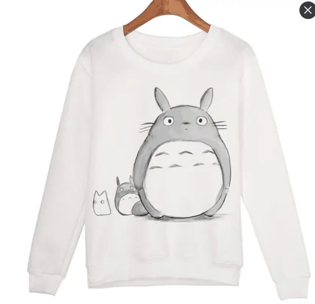 

Casual 3D Sweatshirt Women Winter Clothing Cartoon Totoro Print Moleton Feminino Hoodies O-neck Pullover Tops WMH31