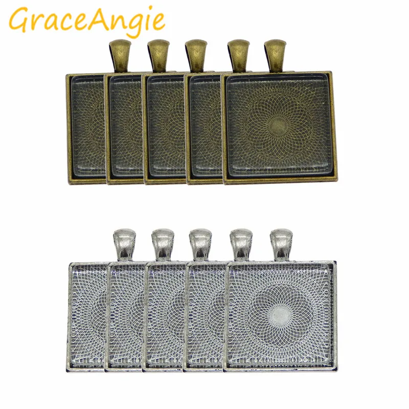 GraceAngie 2 комплекта квадратная металлическая база из старинной бронзы