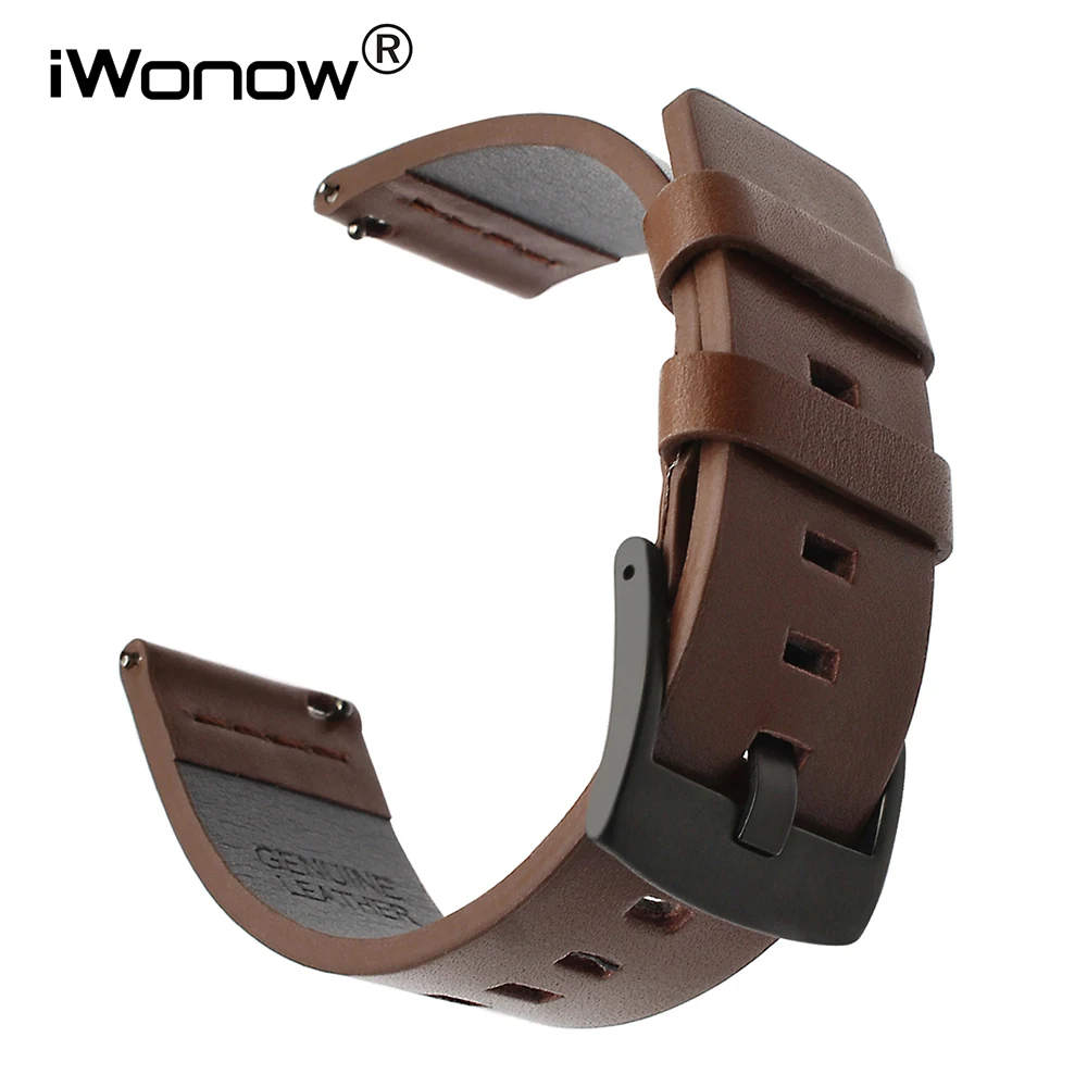 

Italian Genuine Oil Leather Watchband for Ticwatch Pro/E2/S2/1 46mm Quick Release Watch Band Sports Wrist Strap Steel Clasp Belt