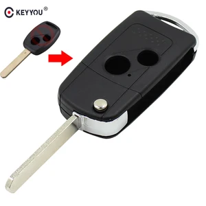 Раскладной чехол KEYYOU с 2 кнопками дистанционного управления для Honda CRV Accord Civic Fit 2B