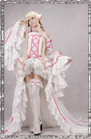 Chobits костюмы Chii белое платье Лолита косплей костюм| |