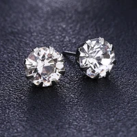 shiny elegant simple round 12 sets small delicate same white crystal stud earrings set 2019 for party accessories women gifts