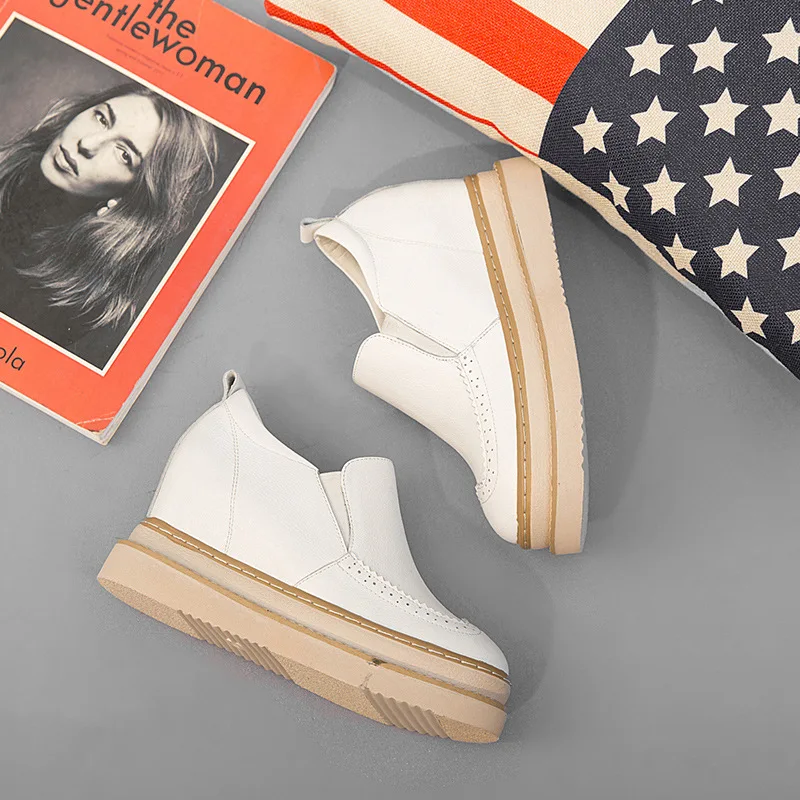 Кроссовки SWYIVY женские на платформе натуральная кожа массивные без застежки