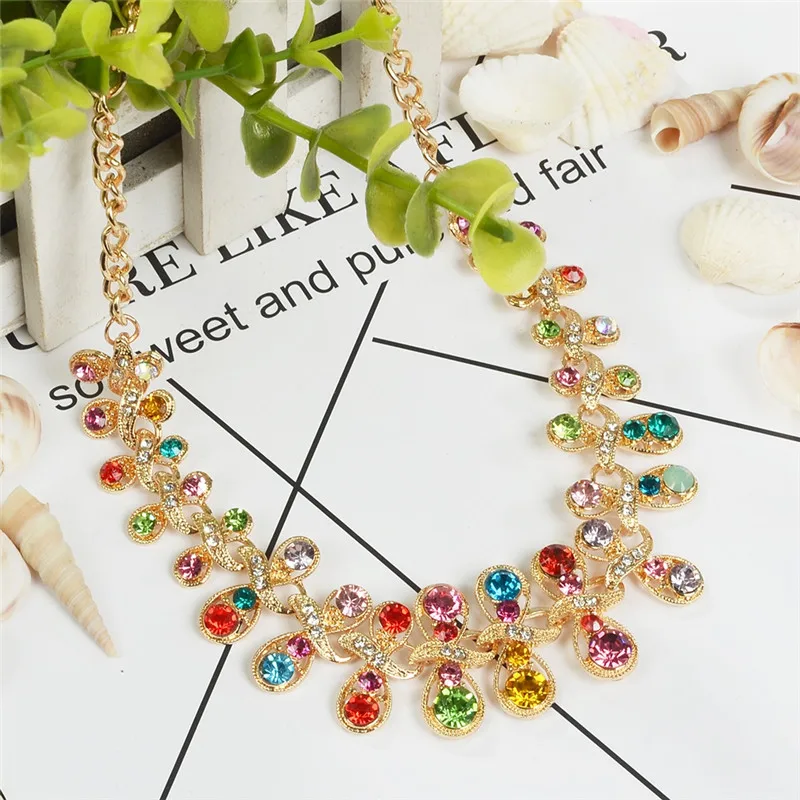 1 Pc Women Girls Rhinestone Pendant Necklace Fashion Crystal Stone Bib Statement Neck Jewelry Accessory | Украшения и аксессуары