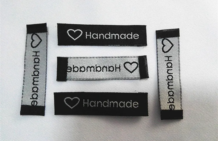 150 шт./лот в наличии этикетки ручной работы с надписью Handmade With Love для одежды черные