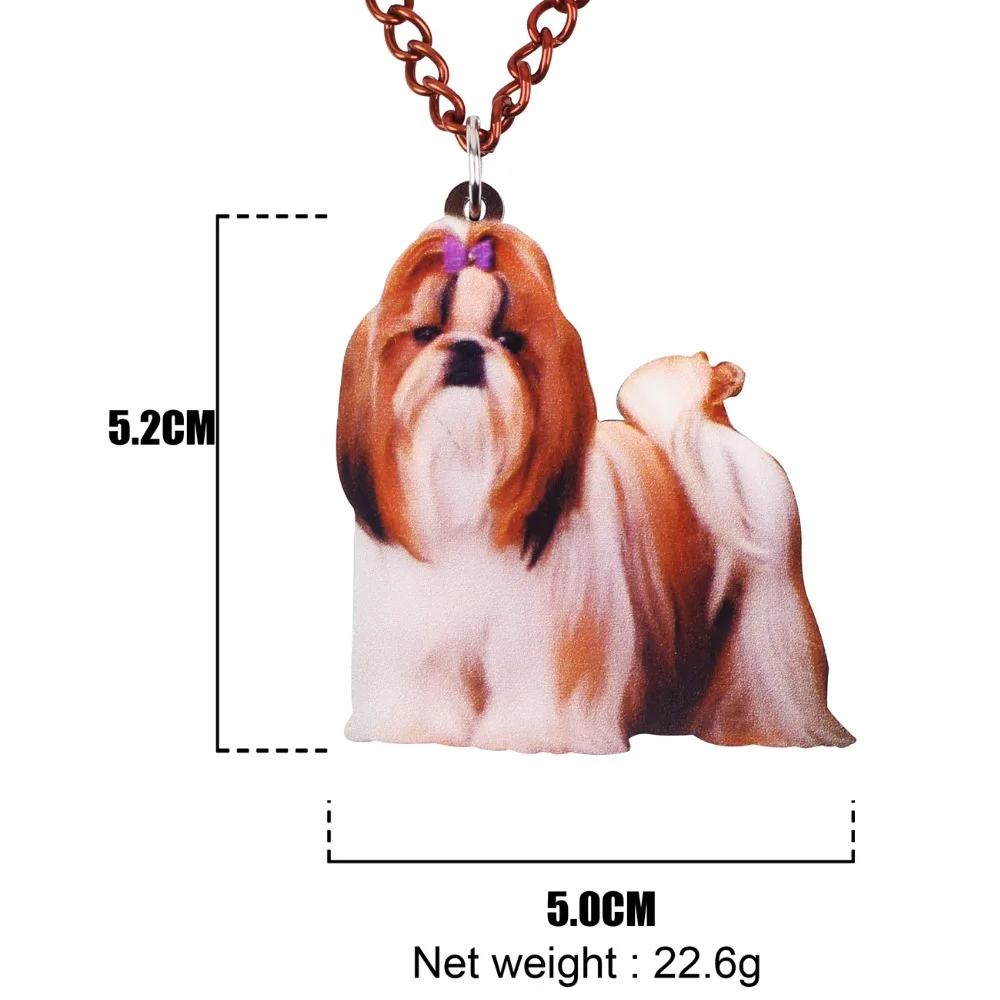 Bonsny акриловая мультяшная милая китайская Shih Tzu искусственная цепь чокер животные