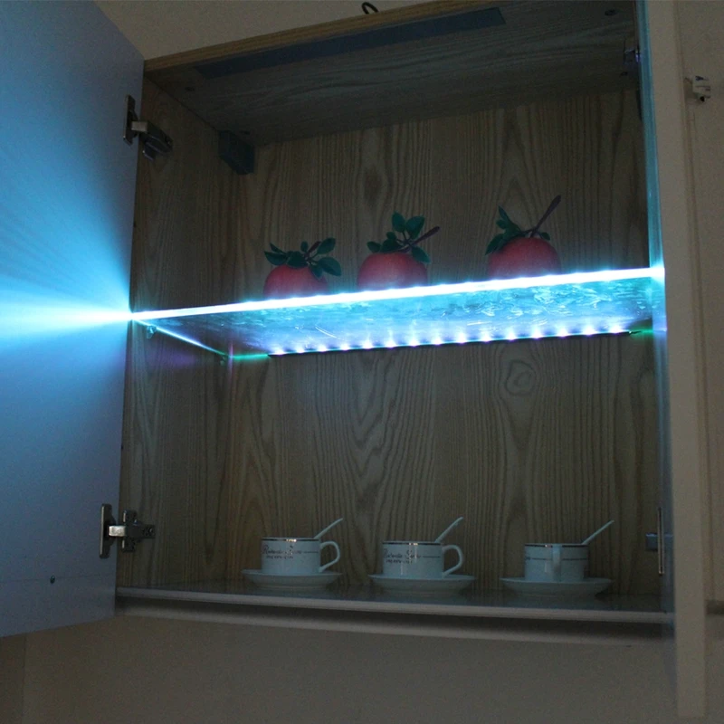 

LED Glass Shelf Back Side Light Glass Edge Under Cabinet Lights Clip Clamp Lamp Showcase Lamps Liquor Book Shelf Decoration