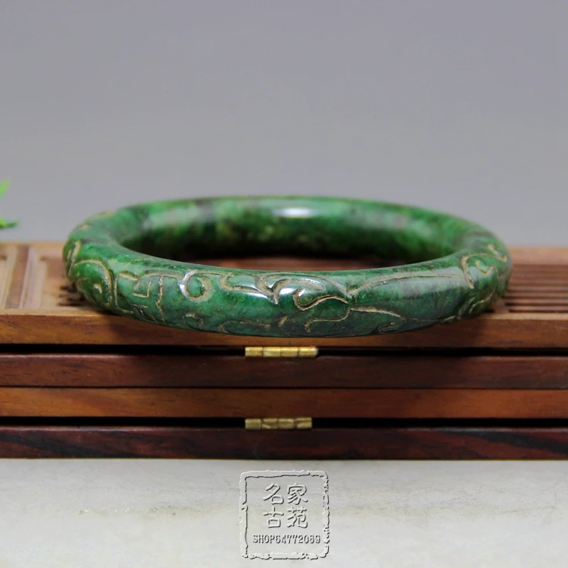 Античный нефритовый браслет диаметром 6 0 см|jade antique|jade circlejade collection |