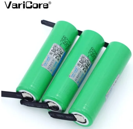 Оригинальный varicore 18650 2500 mAh аккумулятор INR1865025R 3 6 V разрядка 20A выделенный + DIY