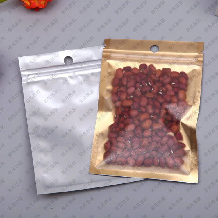 8*13 см золотой/прозрачный запечатанный пластиковый упаковочный пакет на молнии