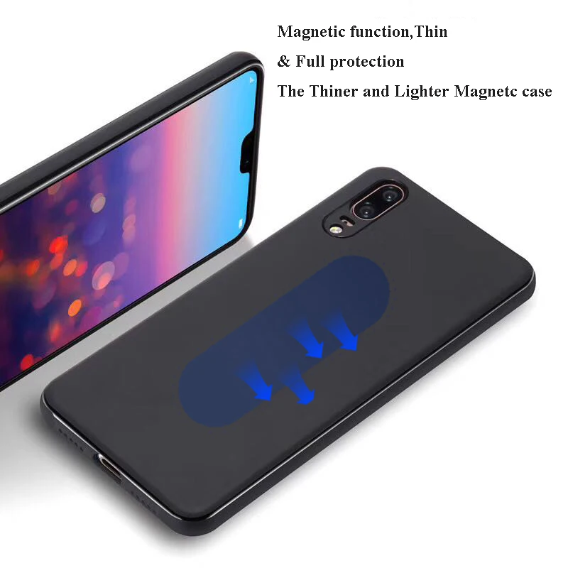 Магнитный автомобильный чехол-держатель для huawei mate 30 20 Pro, Мягкий ТПУ силиконовый Магнитный чехол для huawei P30 P20 LITE P30 P20 PRO с металлической пластиной